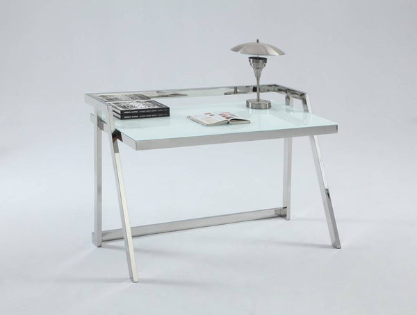 Chintaly Contemporary Computer Desk w/ Starphire Glass