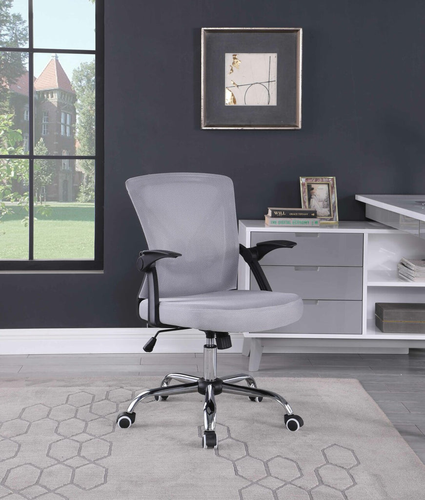Chintaly Contemporary Ergonomic Computer Chair With Adjustable Arms 4023 CCH GRY Perfect Home Offices