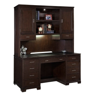 H - Front Viewekman Mocha Executive Deck Hutch