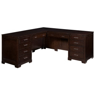 Hekman Mocha Executive L-Desk - Front View