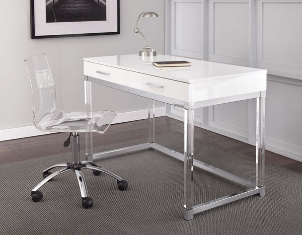 Steve Silver Everett Desk, White ET200DW
