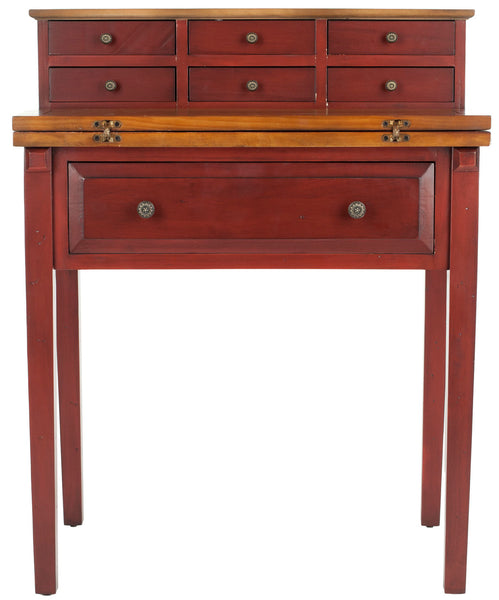 Safavieh Abigail 7 Drawer Fold Down Desk cherry/honey oak