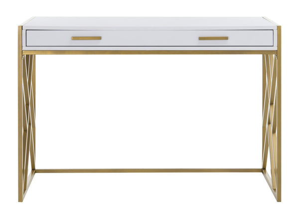 Safavieh Elaine 1 Drawer desk White/Gold