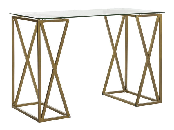 Theresa Glass Top Desk Front View