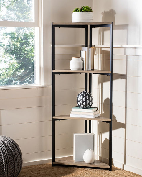 Safavieh Logan 4 Tier Corner Bookshelf lifestyle view