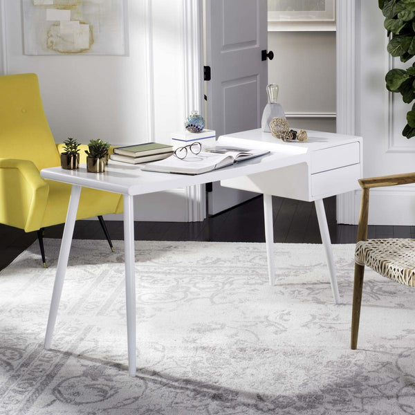 Safavieh Ferli Mid-Century Scandinavian Two Drawer Desk lifestyle view