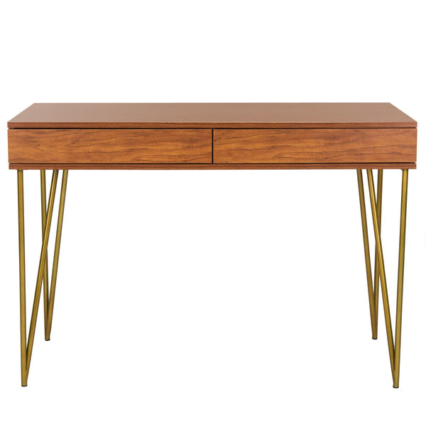 Safavieh Pine 2 Drawer Desk Natural/Gold